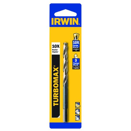 IRWIN Turbomax 25/64 in. X 5-1/8 in. L High Speed Steel Drill Bit 1 pc 73625ZR